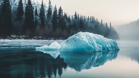蓝冰冰川湖泊风光