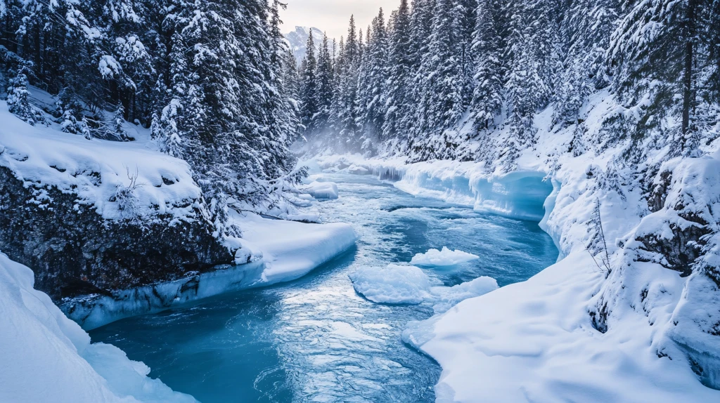 喀纳斯雪山森林河流