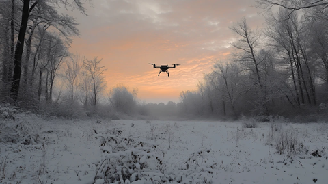 冬天日出冬天森林日出