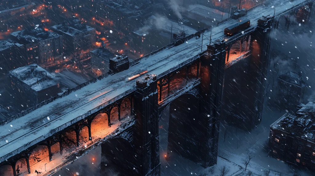 钢铁城市雨天的城市