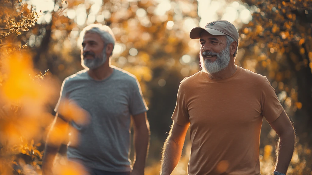中年男士户外健行