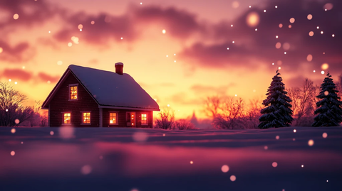 冬天雪屋积雪雪景