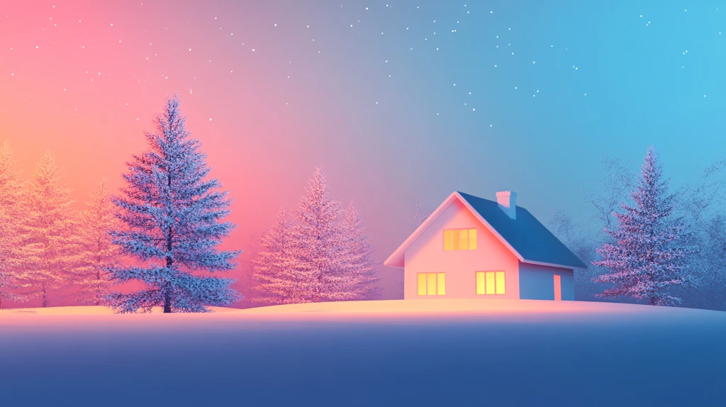 冬天雪屋积雪雪景