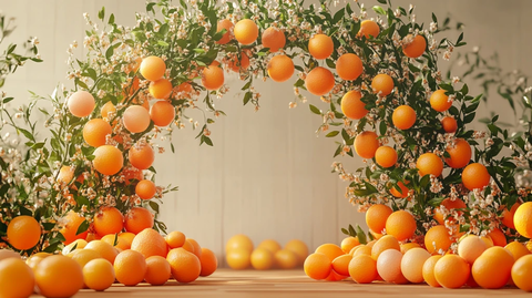 蜜桔节拱门装饰布置