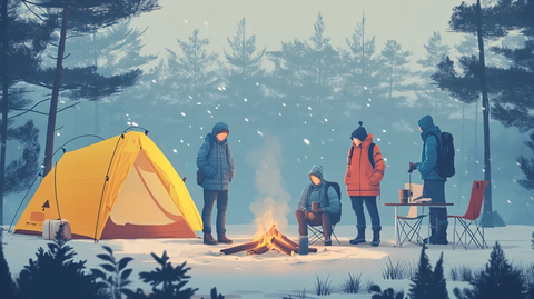 户外露营插画