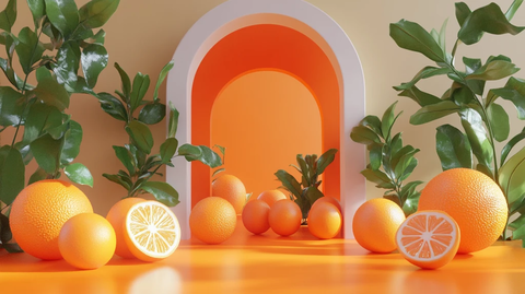 橙子几何图案展示