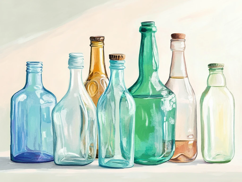 插画玻璃瓶