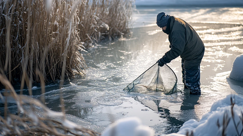东北冬季捕鱼
