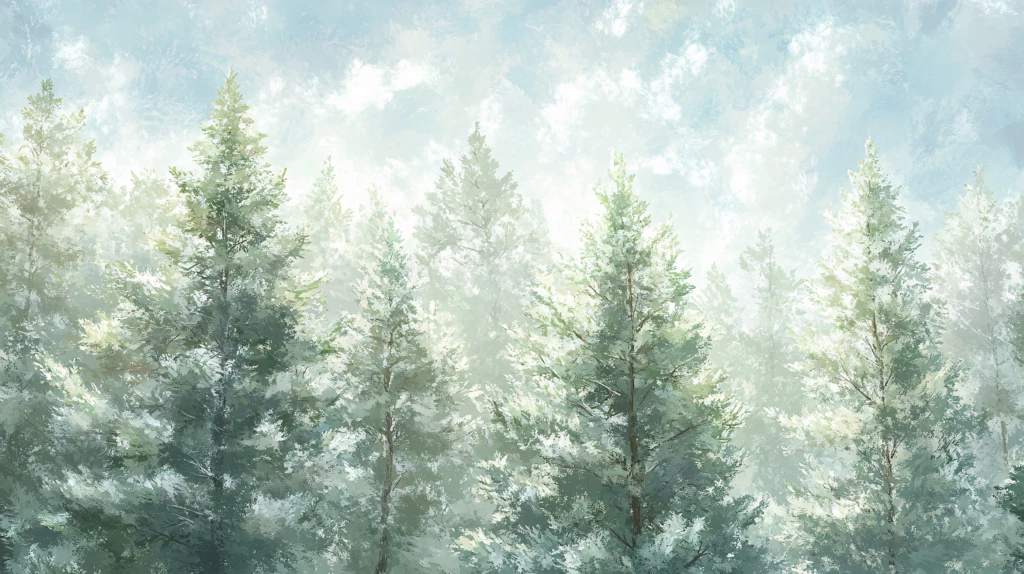 电脑装饰画雪松