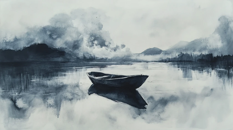 孤舟插画