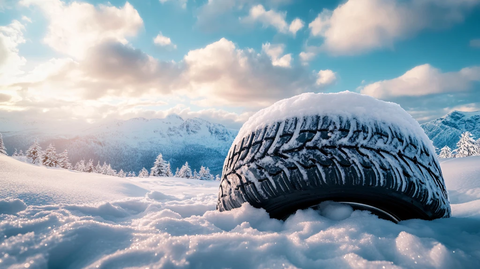 轮胎在雪中