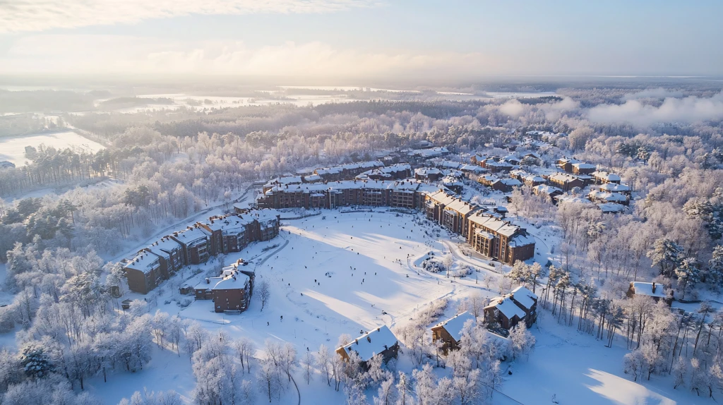 冬季东北雪景日出阳光