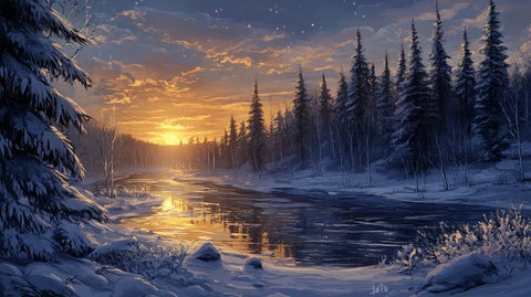 电脑装饰画不冻河