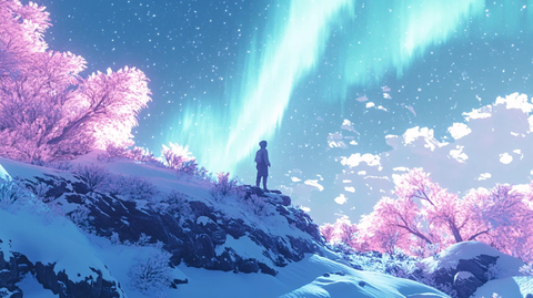 粉色的奇幻风景