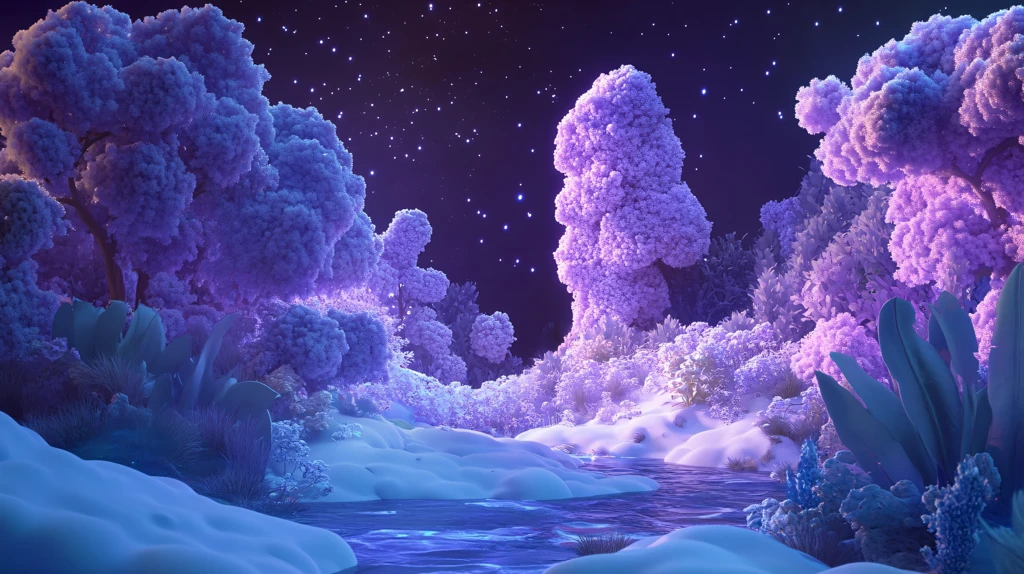 紫色森林主题场景