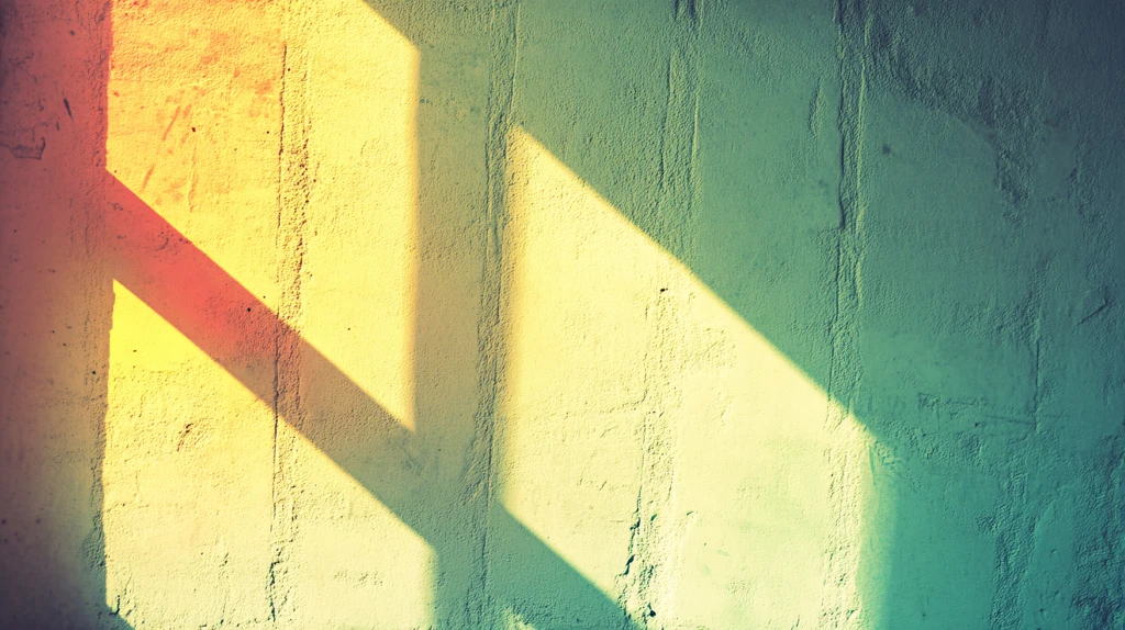 阳光照射的彩墙