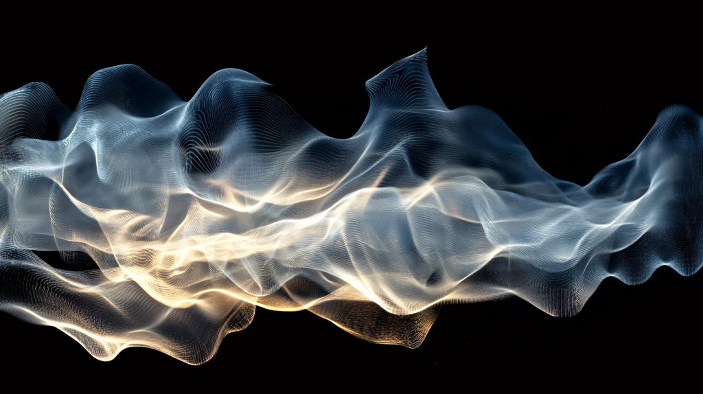 蓝色线条烟雾波浪