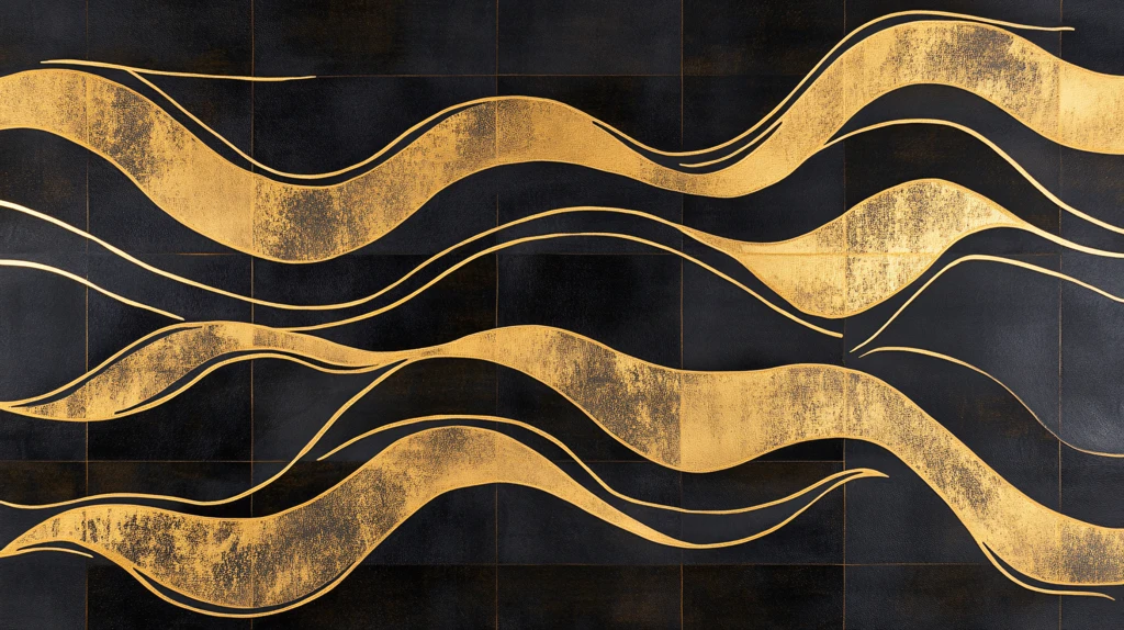 轻奢简约金线抽象画