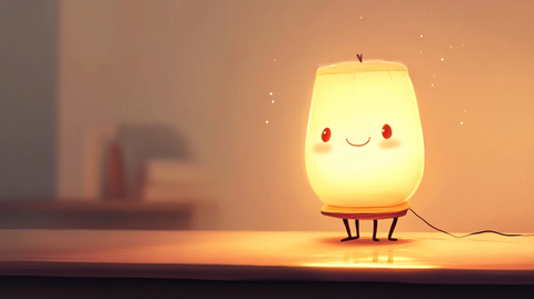 小台灯下的小朋友