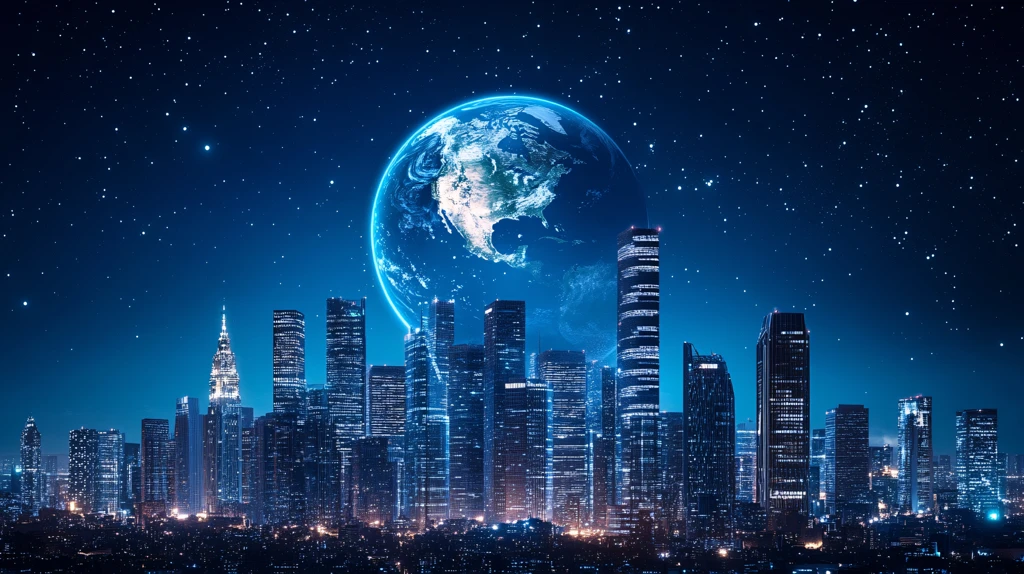 现代科技炫光城市