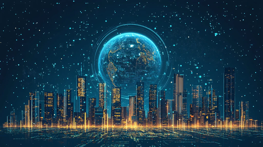 智慧城市蓝色科技背景