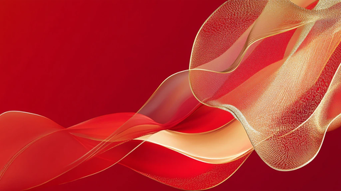 红色动感飘带科技背景