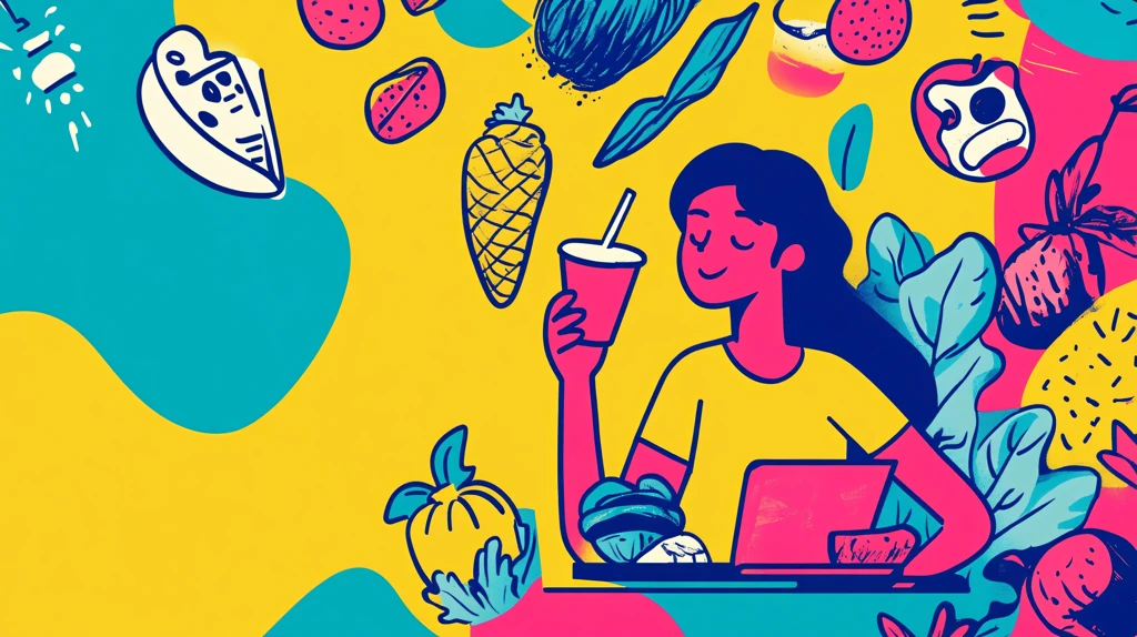 女孩奶茶人物包装插画