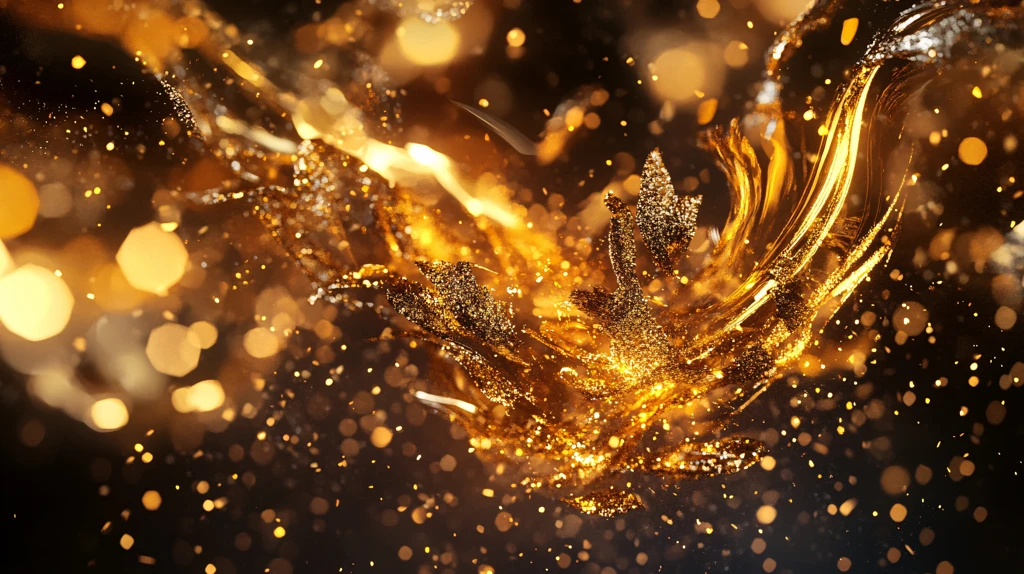 金色动感线条流体熔浆