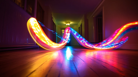 七彩霓虹灯过道