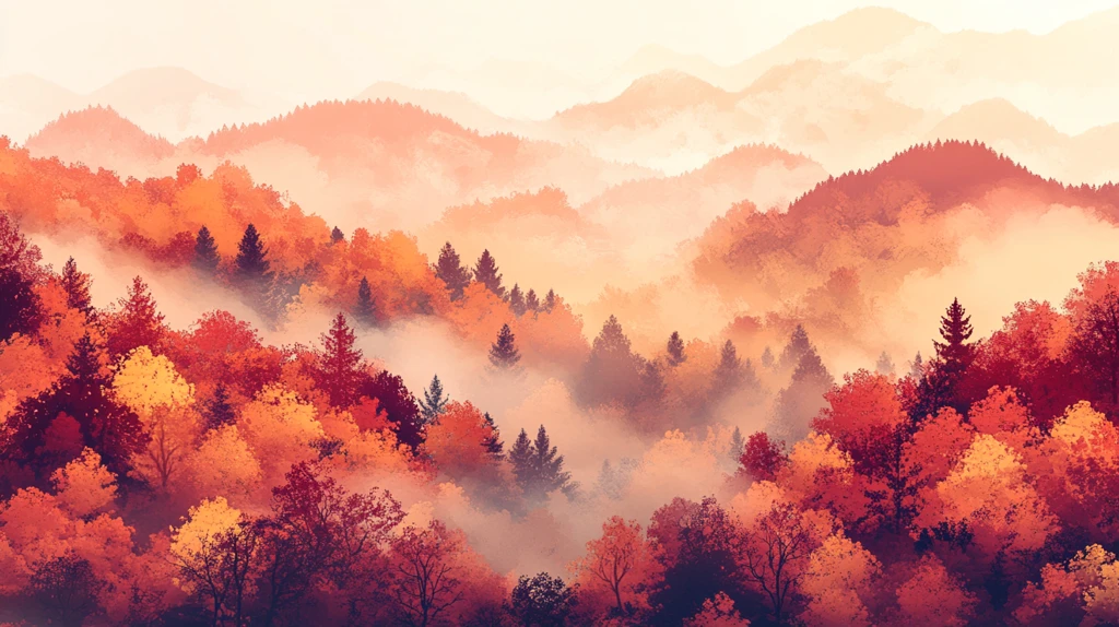 森林云雾深山秋色