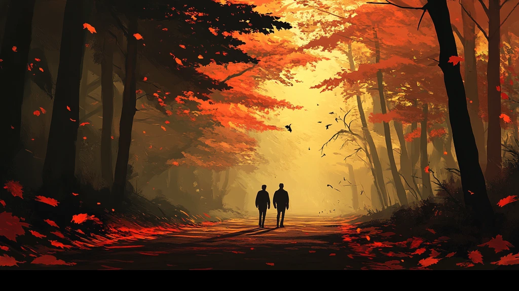 林间小路上的情侣