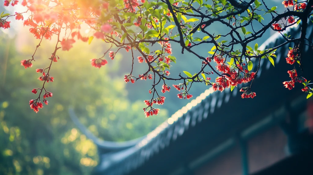 紫叶李与古建筑