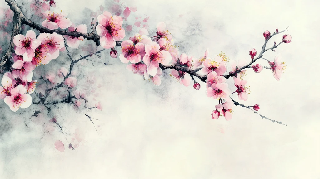 水彩梅花墙纸