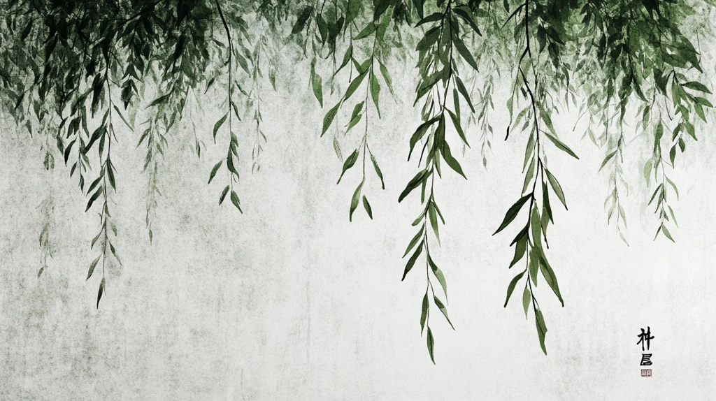 柳树枝叶壁纸