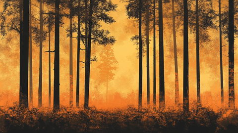 水墨风格迷雾森林