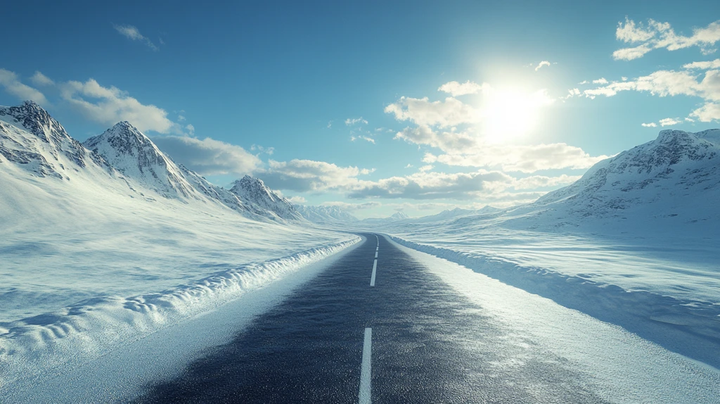 冰天雪地道路
