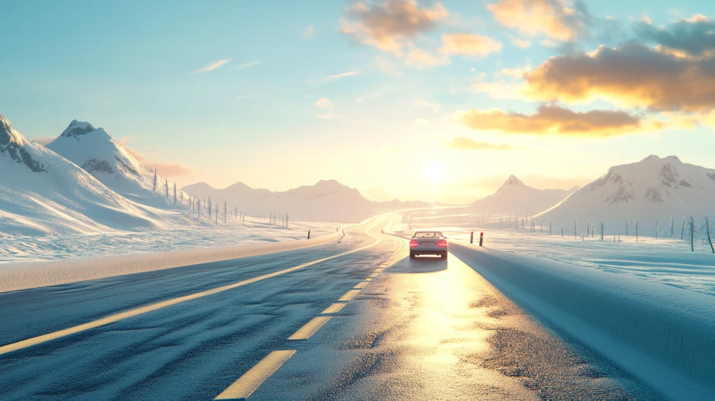 冰天雪地道路