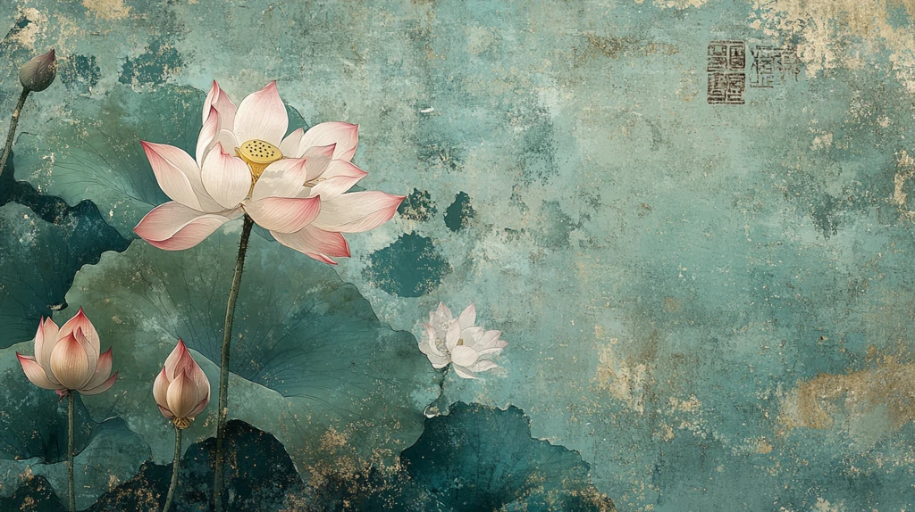 文艺古典莲花壁纸