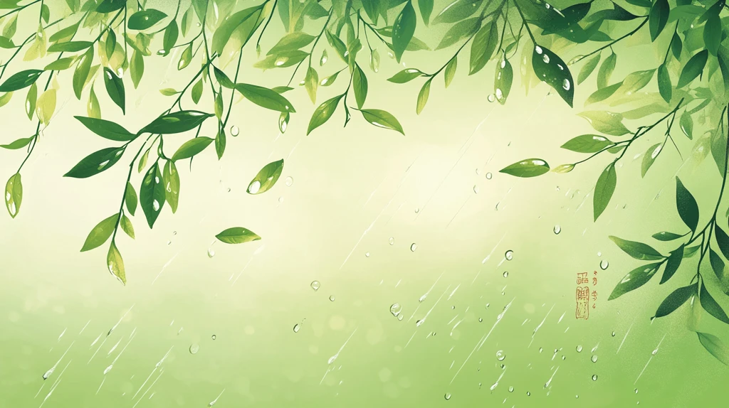 绿色淡雅插画风