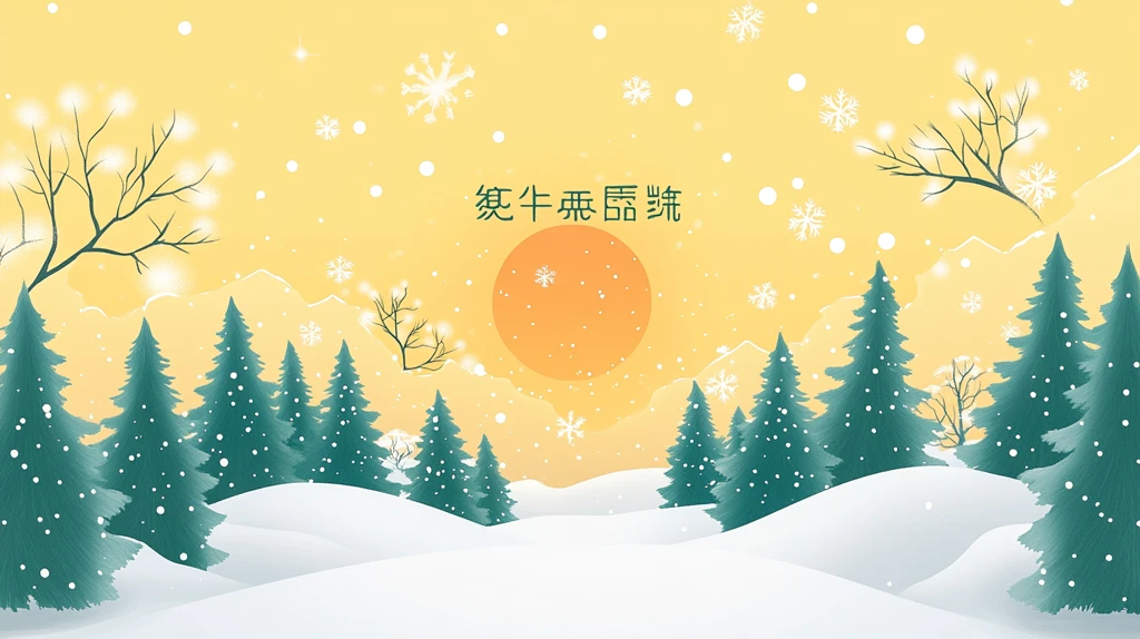 圣诞节雪景插画