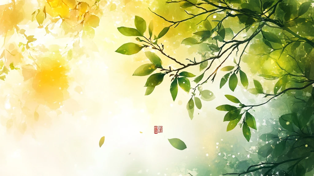 手绘春季主题朦胧插画