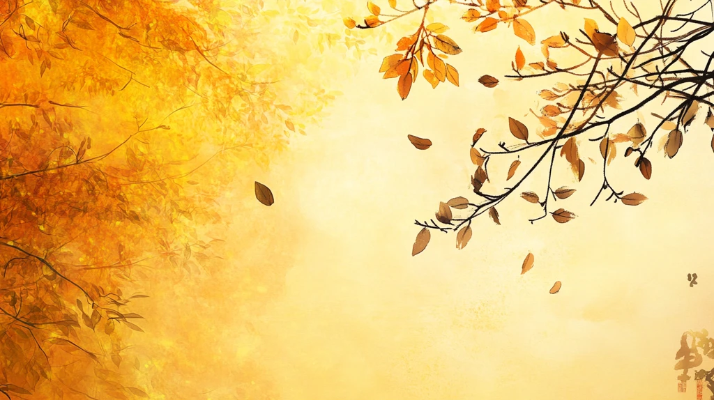 手绘秋季主题朦胧插画