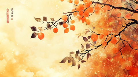 霜降秋韵秋天插画