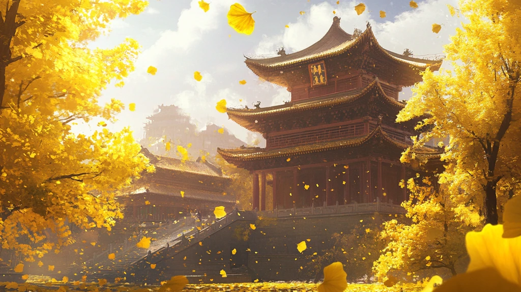 皇宫银杏插画