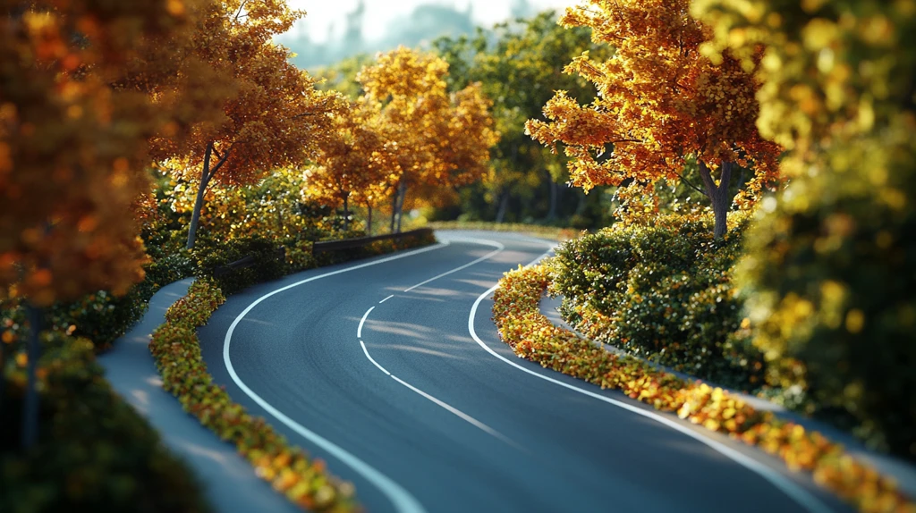 秋天的马路素材