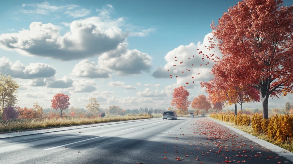 秋天的马路素材