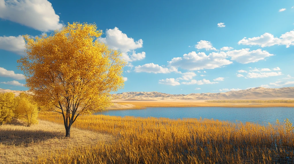 秋季草原一棵树