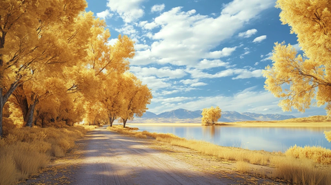 唯美金色胡杨树