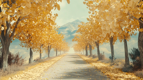 唯美秋景秋天小道