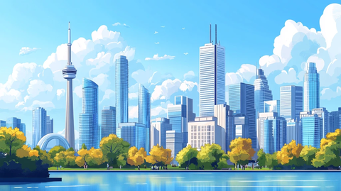 温哥华城市插画素材